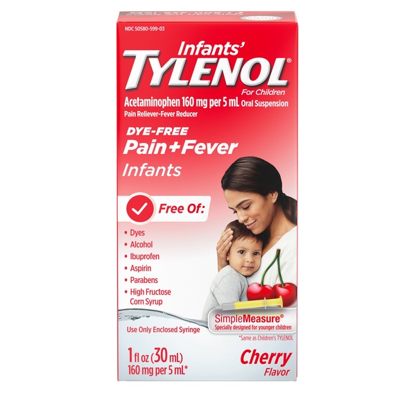Infants' Tylenol Dye-Free Simple Measure Acetaminophen Oral Suspension, Cherry