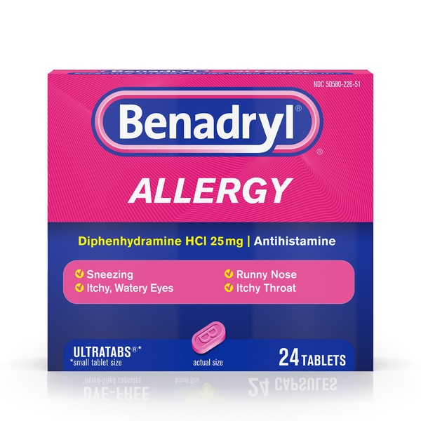 Benadryl, Ultratabs Allergy Relief Tablets, 24 CT