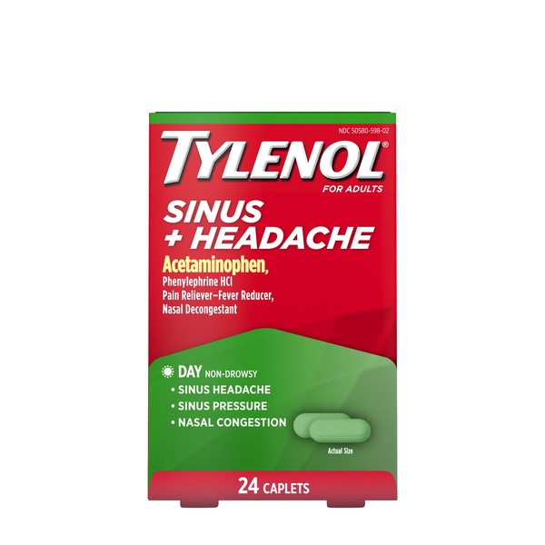 Tylenol Sinus + Headache Non-Drowsy Daytime Caplets, 24 CT