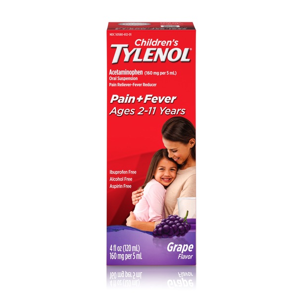 Children's Tylenol Pain + Fever Oral Suspension, Grape 4 FL OZ