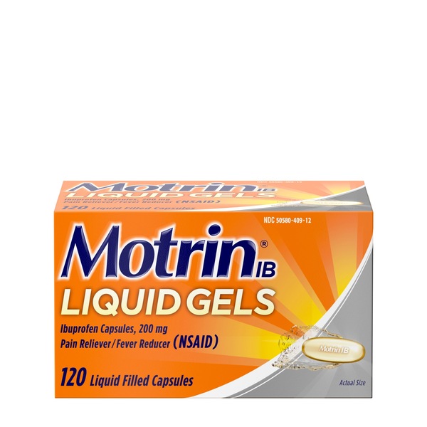 Motrin IB Liquid Gels 200 MG Ibuprofen Capsules