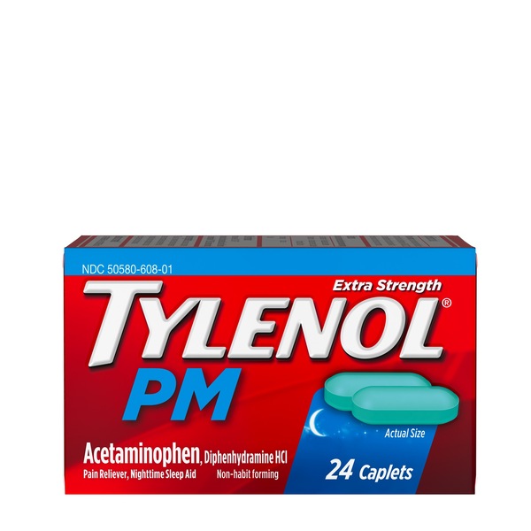 Tylenol PM Extra Strength - Analgésico y ayuda para dormir en cápsulas
