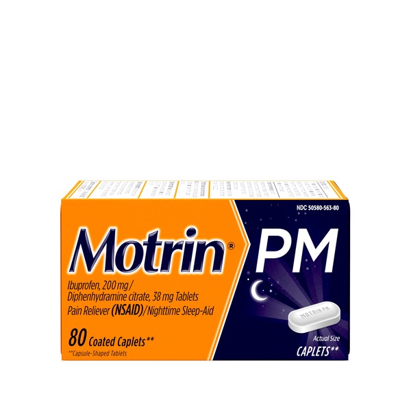Motrin PM Pain Reliever/Nighttime Sleep-Aid Coated Caplets