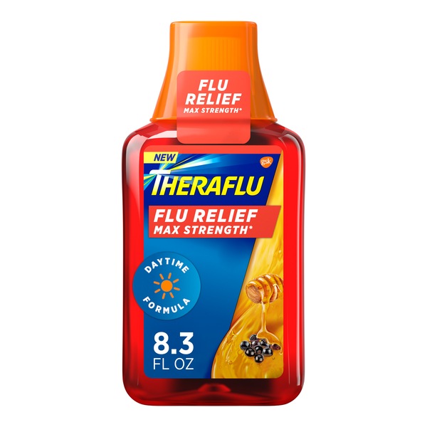 Theraflu Max Strength Flu Relief, Honey & Elderberry, 8.3 OZ