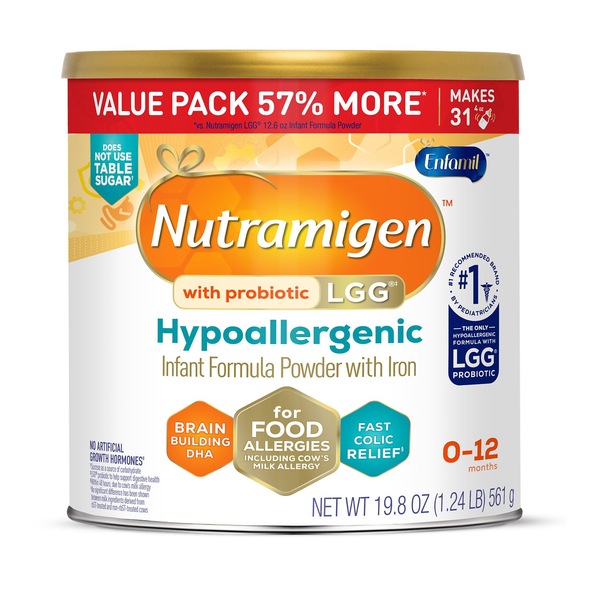 Nutramigen with Enflora LGG Hypoallergenic Infant Formula with Iron, 19.8 OZ