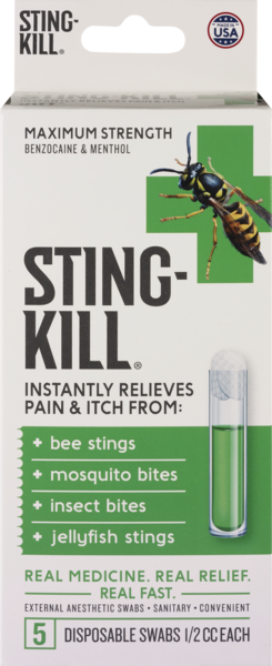 Sting-Kill Instant Pain and Itch Reliever Disposable Swabs