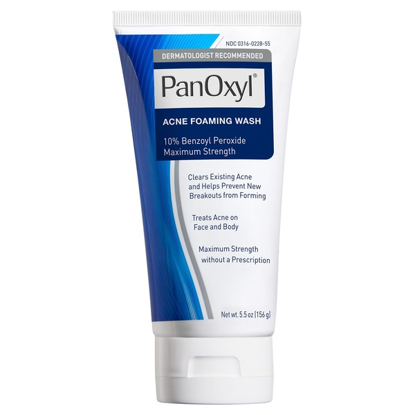 PanOxyl Foaming Wash, Maximum Strength Deep Cleaning with 10% Benzoyl Peroxide , 5.5 OZ
