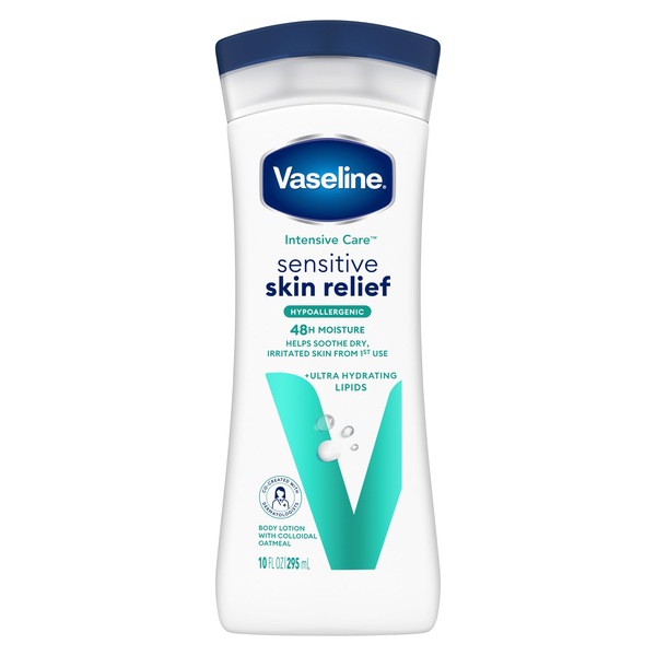 Vaseline Intensive Care Sensitive Skin Relief Hypoallergenic Body Lotion with Colloidal Oatmeal