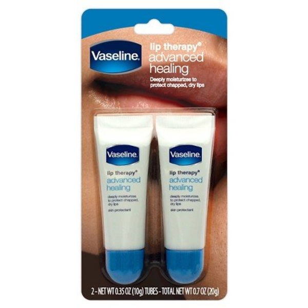 Vaseline Lip Therapy Advanced Healing - Bálsamo labial hidratante, 0.7 oz, 2 u.