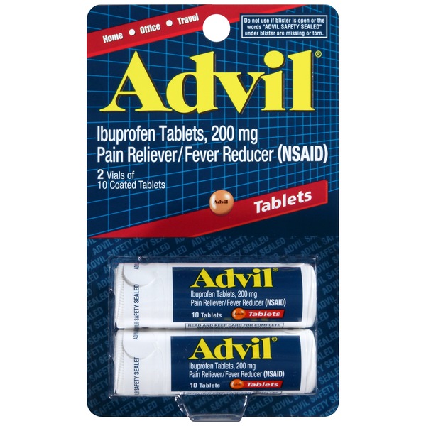Advil Pain Reliever/ Fever Reducer 200 MG Ibuprofen Tablets, 10 CT, 2 PK