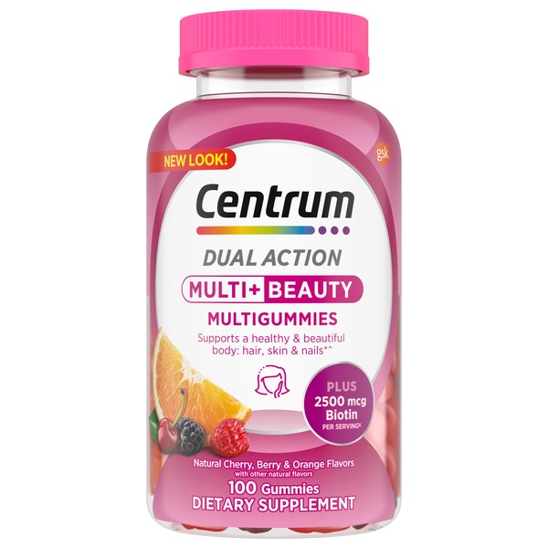 Centrum Multi + Beauty Gummy Multivitamin for Women, 100 CT
