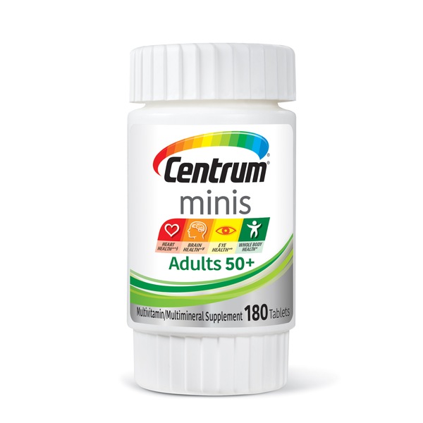 Centrum Minis - Multivitaminas en tabletas para adultos mayores de 50, 180 u.
