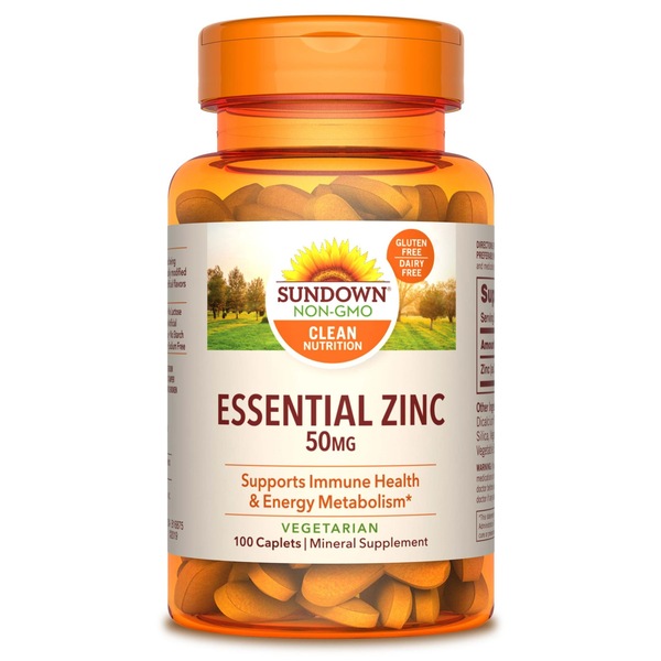 Sundown Essential Zinc Caplets, 50 mg, 100 CT