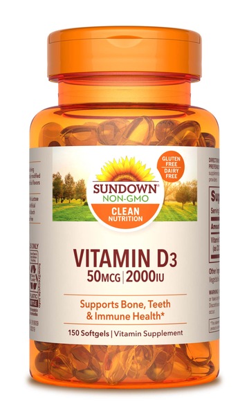 Sundown Naturals Vitamin D3 Softgels (2000 IU)