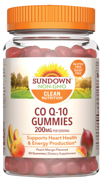 Sundown Naturals Co Q-10 Gummies 200mg, Peach Mango, 50CT