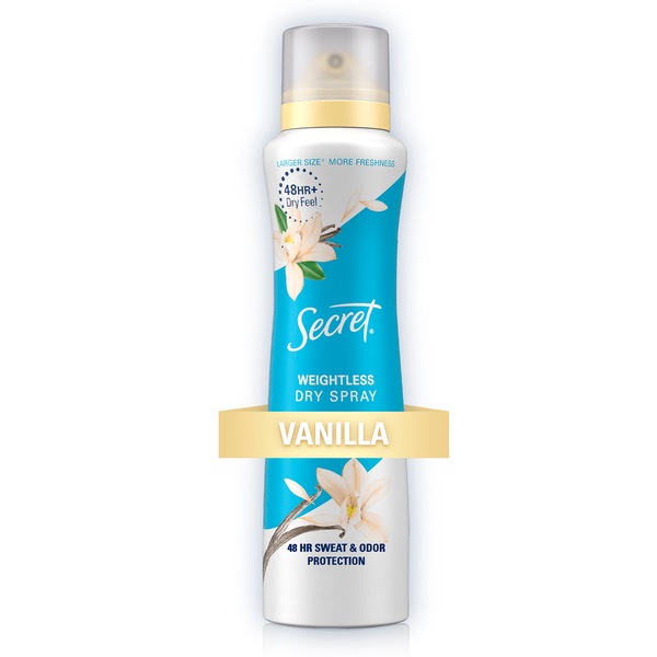 Secret 48-Hour Antiperspirant & Deodorant Dry Spray, Vanilla