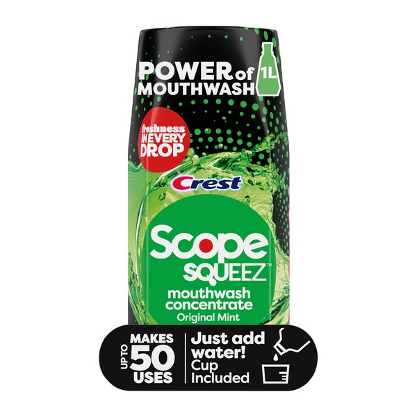 Scope Squeez Mouthwash Concentrate, 50mL Makes up to 50 Uses, Original Mint