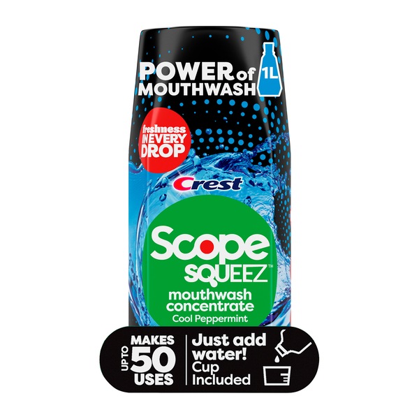 Scope Squeez Mouthwash Concentrate, 50mL Makes up to 50 Uses, Cool Peppermint
