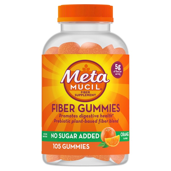 Metamucil Daily Fiber Gummies, Orange Flavored, 105 CT