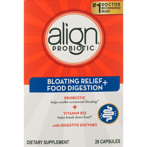 Align Probiotic Bloating Relief + Food Digestion, 28 CT