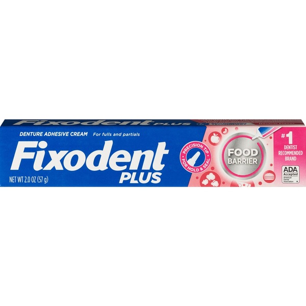 Fixodent Plus Food Barrier Denture Adhesive Cream, 2 OZ