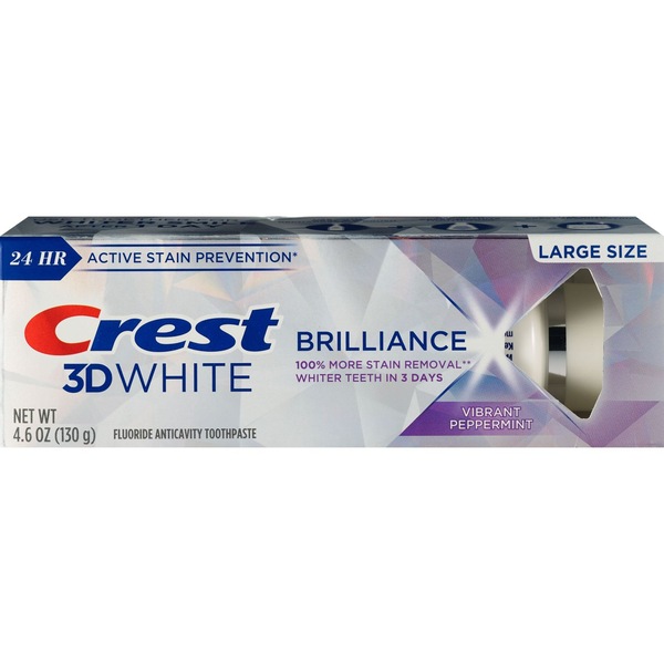 Crest 3D White Brilliance Toothpaste, Vibrant Peppermint, 4.6 OZ