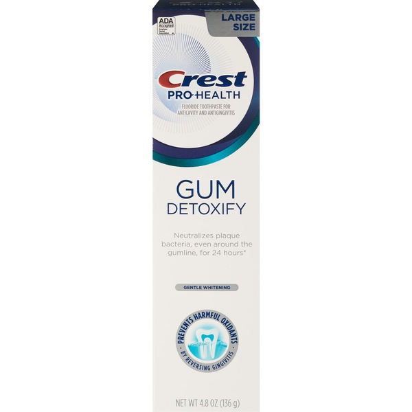 Crest Pro Health Gum Detoxify Toothpaste, Gentle Whitening, 4.8 OZ