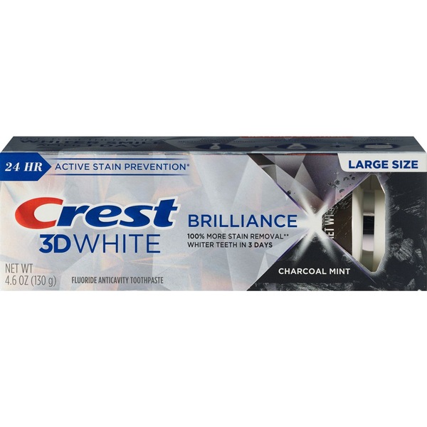 Crest 3D White Brilliance Toothpaste, Charcoal Mint, 4.6 OZ