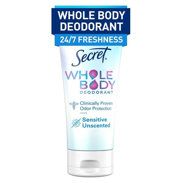 Secret Whole Sensitive Body Cream, Unscented, 3 OZ