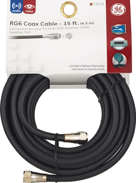 GE RG6 Coax Cable- 15'