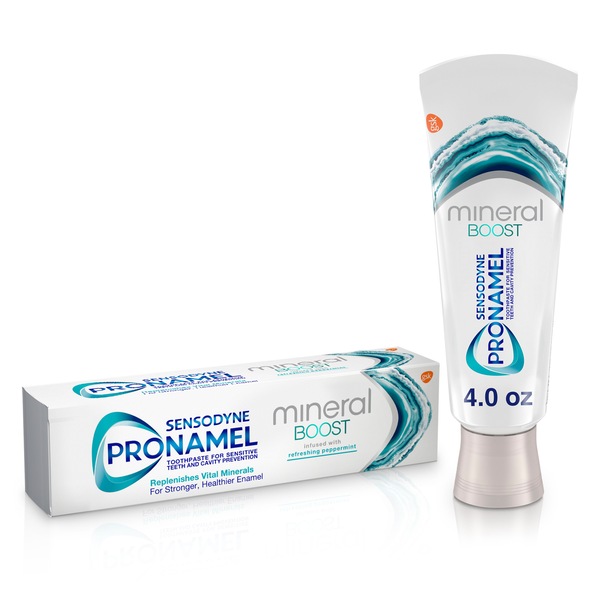 Sensodyne Pronamel Mineral Boost Enamel Toothpaste for Sensitive Teeth, Peppermint, 4 OZ