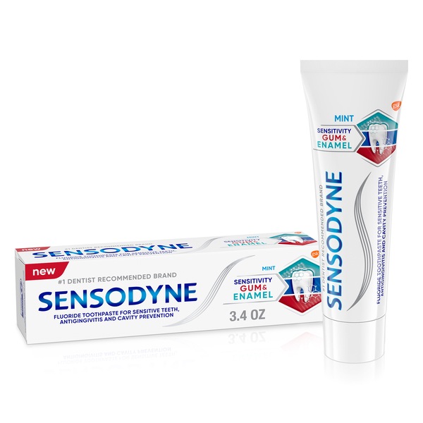 Sensodyne Sensitivity Gum and Enamel Fluoride Toothpaste for Sensitive Teeth, Antigingivitis, and Cavity Protection, Mint