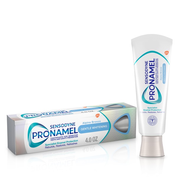 Sensodyne Pronamel Gentle Whitening Enamel Toothpaste for Sensitive Teeth and Cavity Prevention, Alpine Breeze, 4.0 OZ