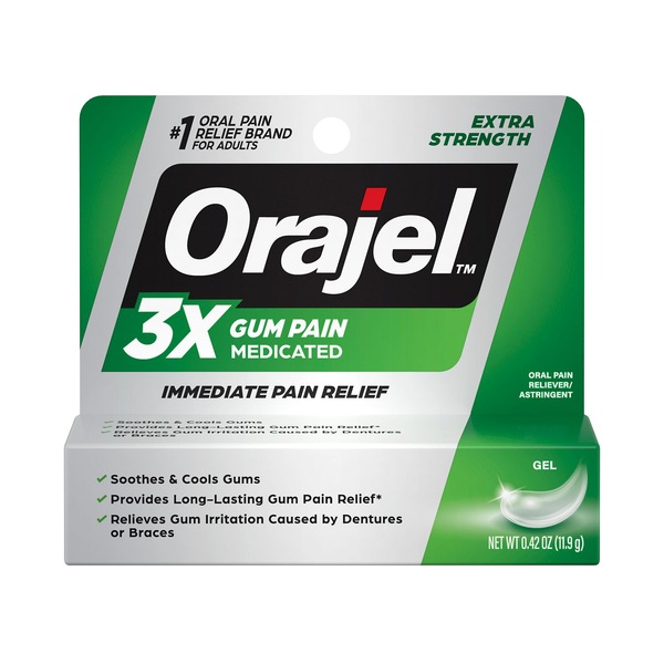 Orajel 3X Extra Strength Gum Pain Gel, 0.42 OZ