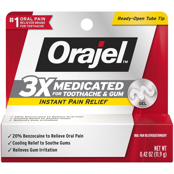 Orajel Instant Oral Pain Reliever Gel, 20% Benzocainel 0.42 OZ