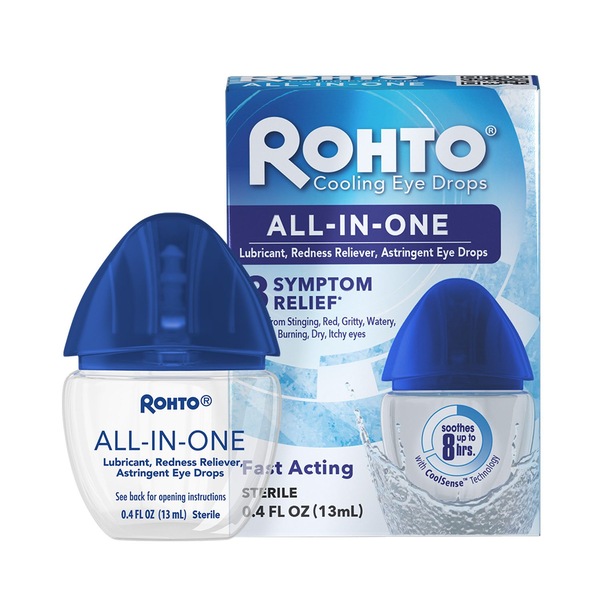 Rohto All-In-One Multi-Symptom Eye Drops, 0.4 fl oz