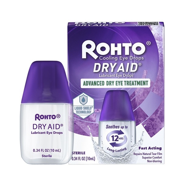 Rohto Dry Aid Lubricating Eye Drops, Advanced Treatment, 0.43 fl oz