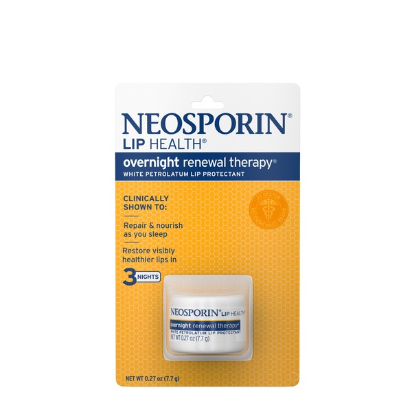 Neosporin Lip Health - Tratamiento renovador para labios, vaselina blanca, uso nocturno