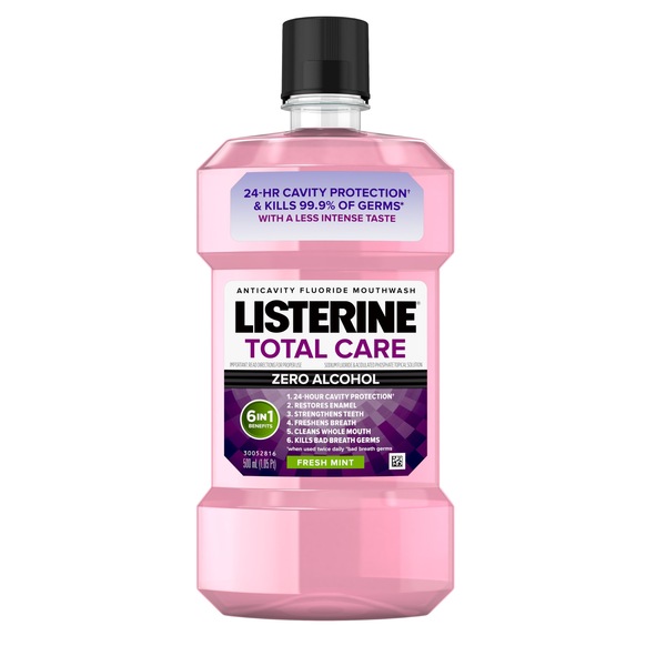 Listerine Total Care Anticavity Fluoride Mouthwash, Zero-Alcohol, Fresh Mint