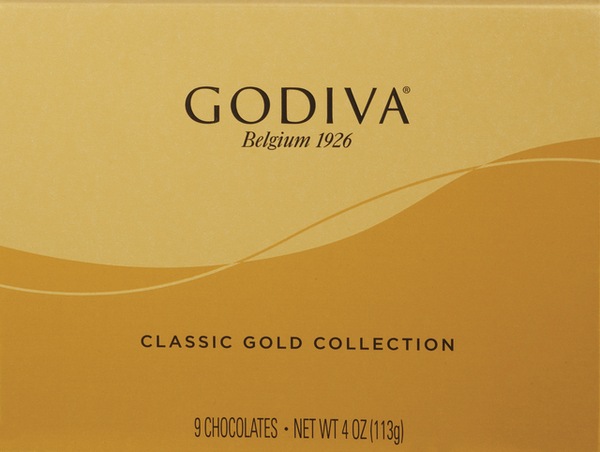 Godiva Classic Gold Collection Chocolate Gift Box, Assorted Flavor, 9 ct, 4 oz