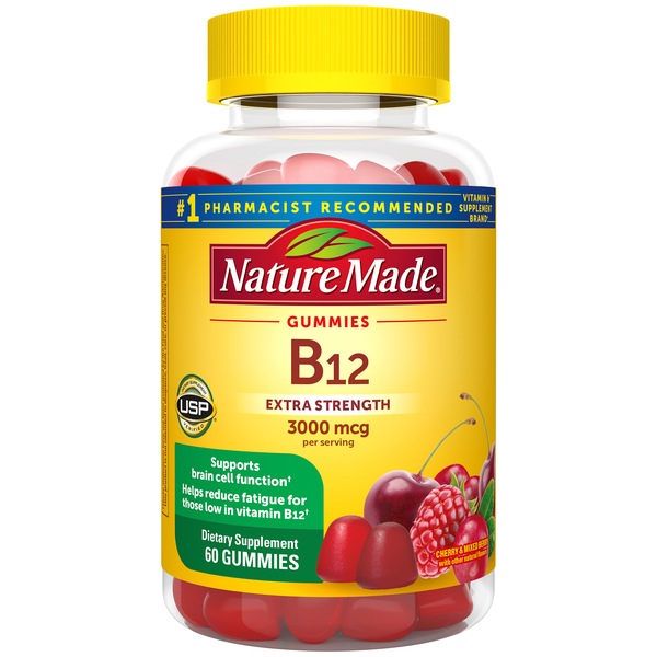 Nature Made Extra Strength Vitamin B12 Gummies, 3000 mcg per serving, 60 CT