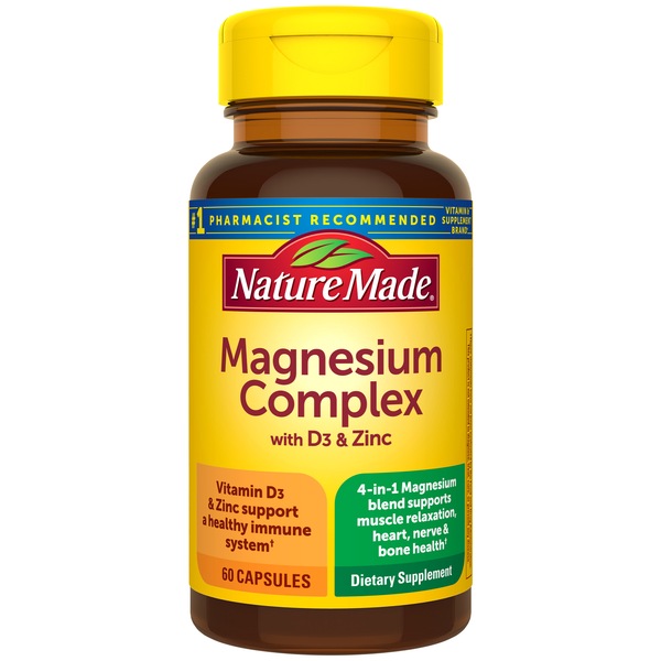 Nature Made Magnesium Complex with Vitamin D and Zinc Supplements, 60 CT
