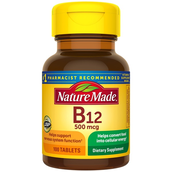 Nature Made Vitamin B12 500 mcg Tablets, 100 CT