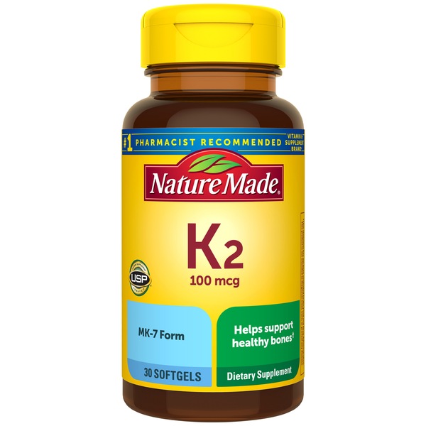 Nature Made Vitamin K2 100 mcg Softgels, 30 CT