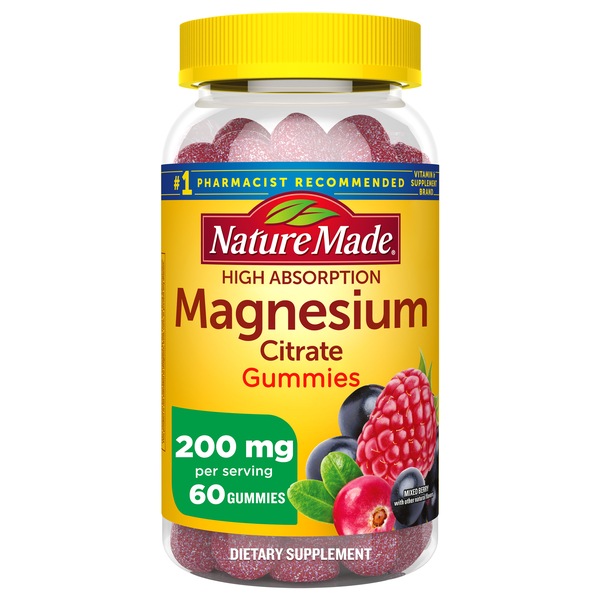 Nature Made High Absorption Magnesium Citrate 200 mg Gummies, 60 CT