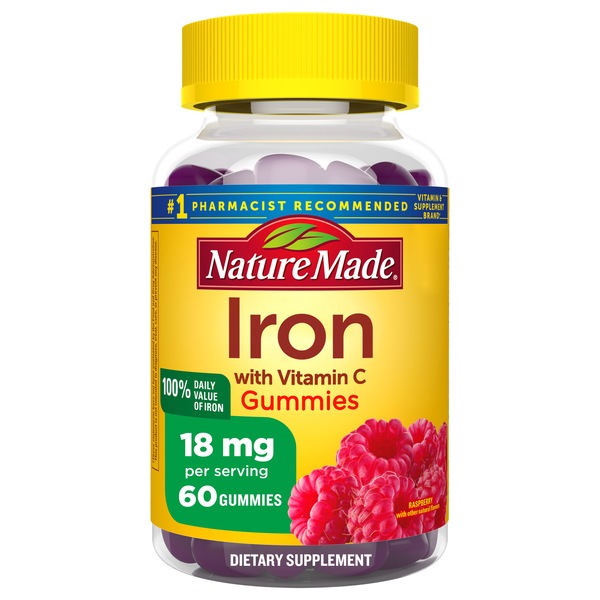 Nature Made Iron Gummies 18 mg with Vitamin C, 60 CT