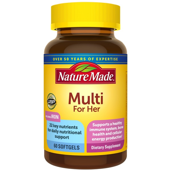 Nature Made - Multivitaminas para mujeres en cápsulas blandas, 60 u.