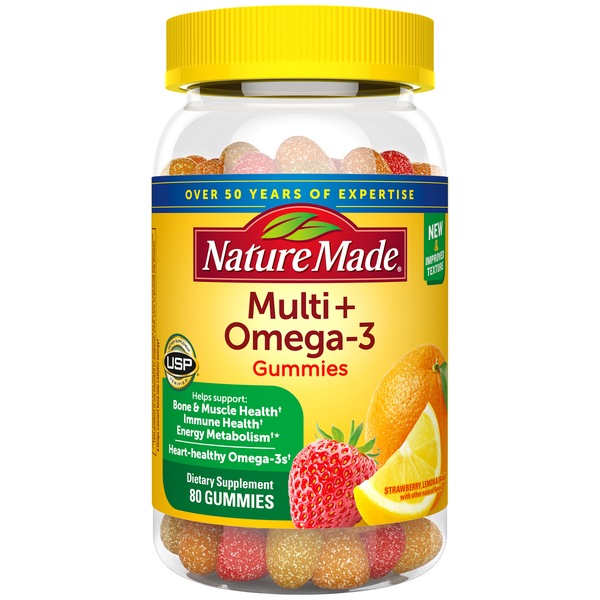 Nature Made Multi + Omega-3 Adult Gummies, 80CT