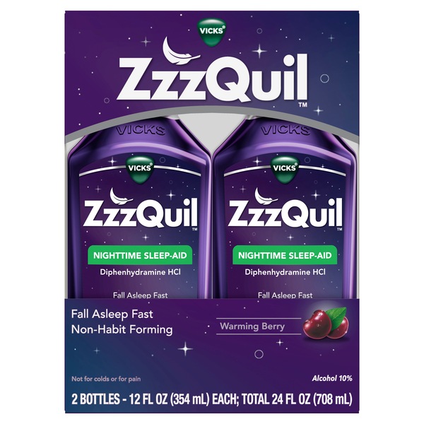ZzzQuil Nighttime Sleep Aid Liquid, Warming Berry