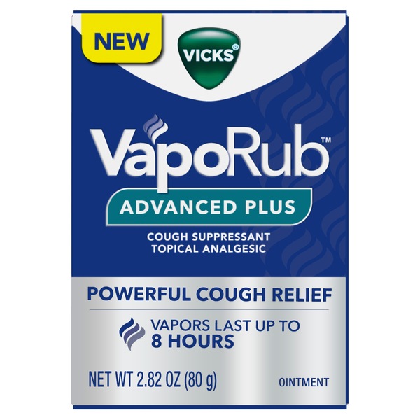 Vicks VapoRub Advanced Plus Cough Suppressant Ointment, 2.82 OZ